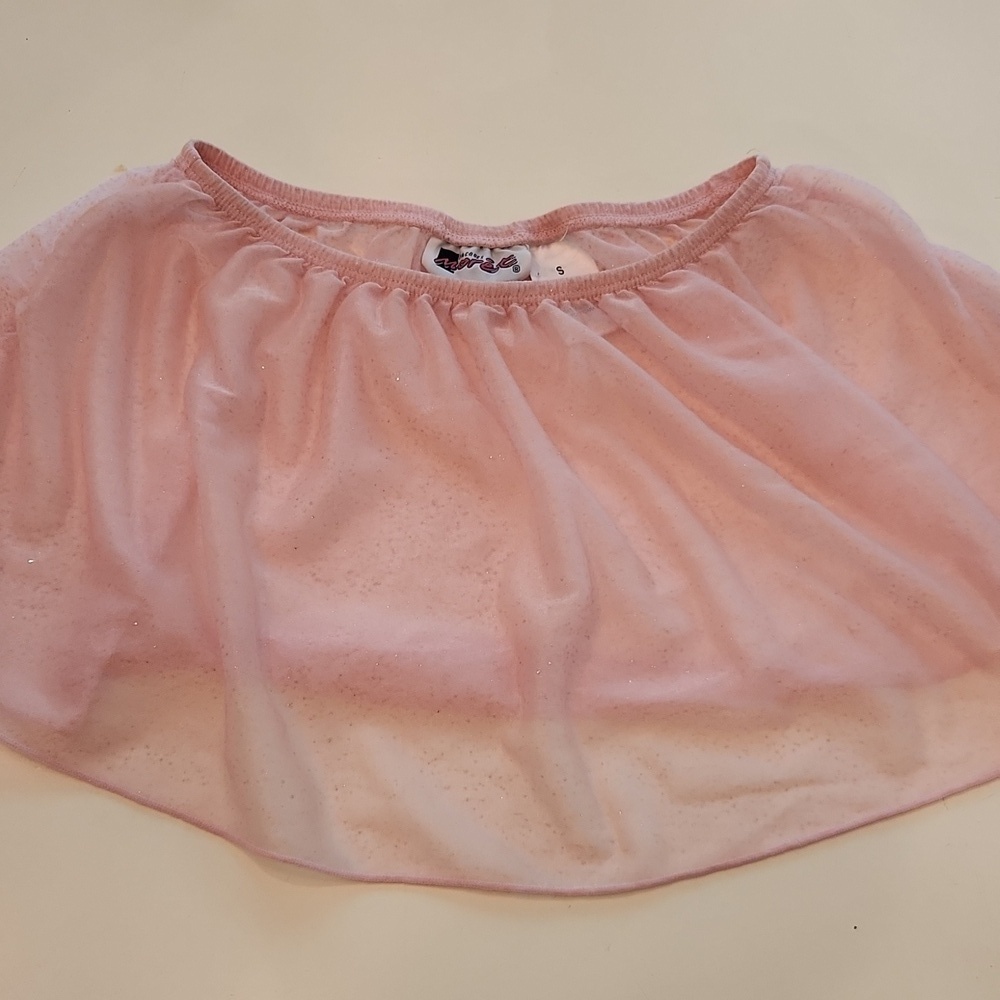 Jacques Moret Pink Glitter Ballet Sheer Skirt 6 7